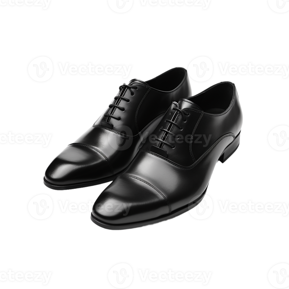 AI generated pair of black shoes on transparent background PNG image