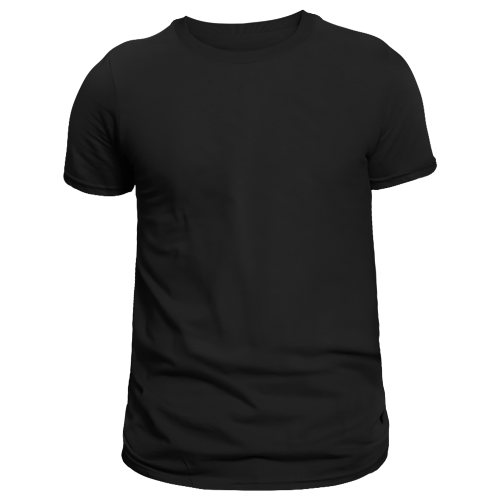 black t-shirt front view png