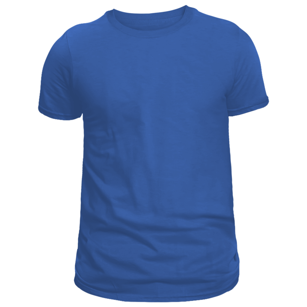 Blue t-shirt front view for mockup png