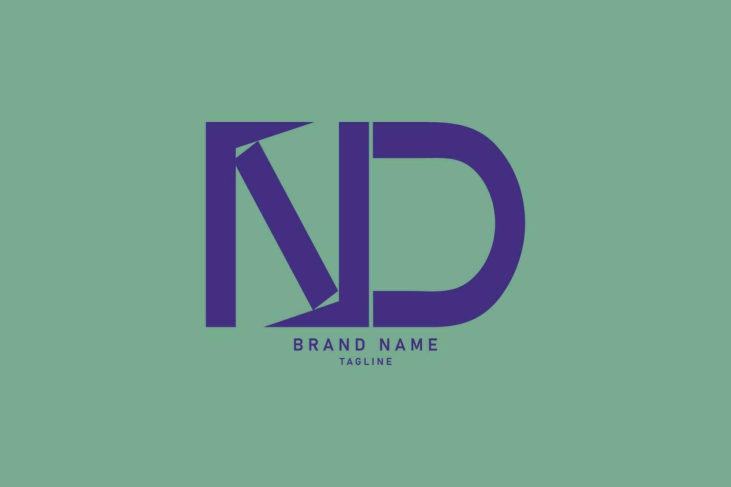 Alphabet letters Creative Monogram logo N D, D N, N and D vector illustration.
