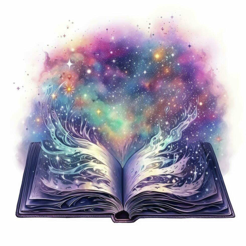 AI generated Galaxy celestial fantasy book watercolor for T-shirt Design. AI Generated photo