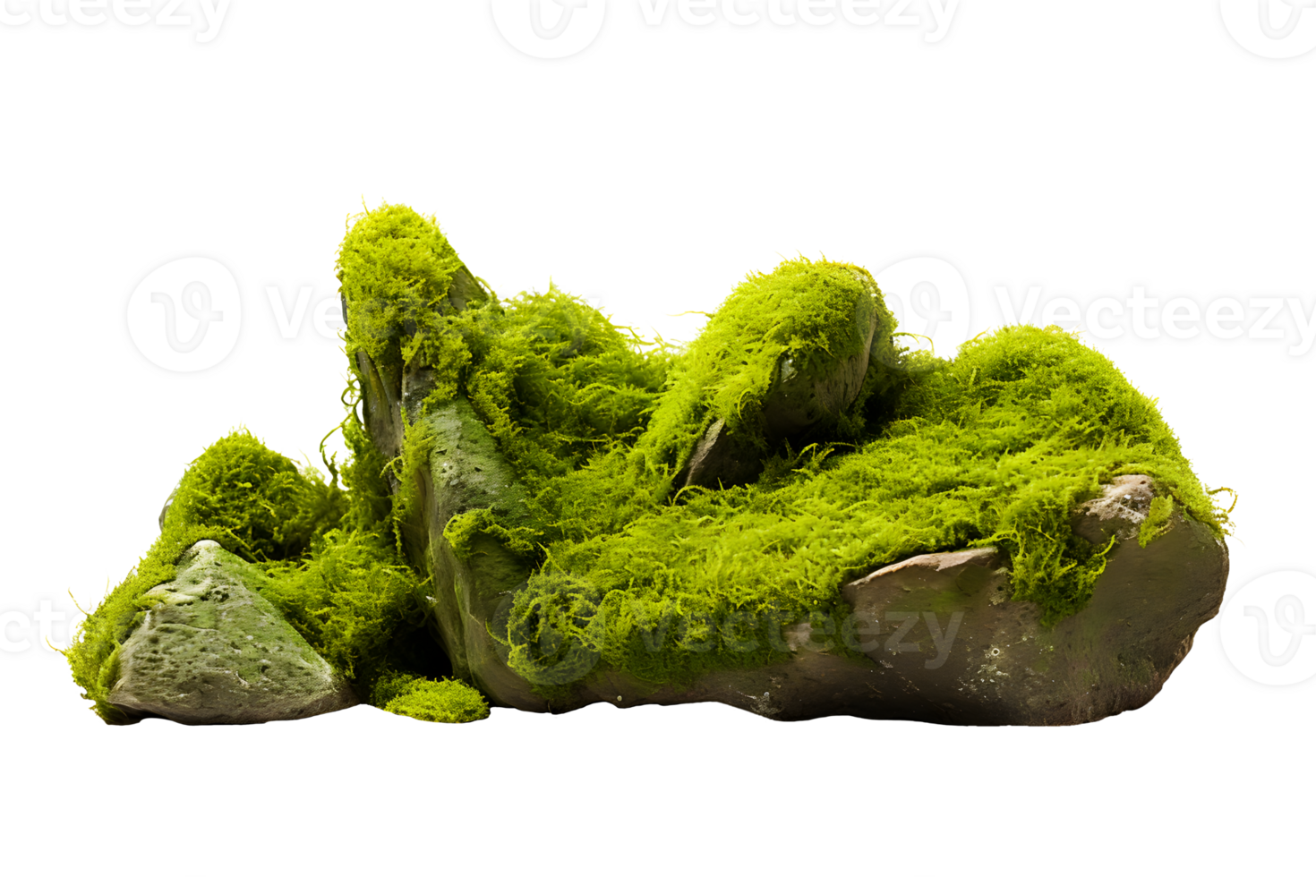AI generated Mossy rock png