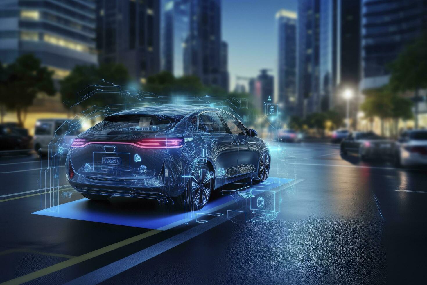 AI generated Modern smart car photo