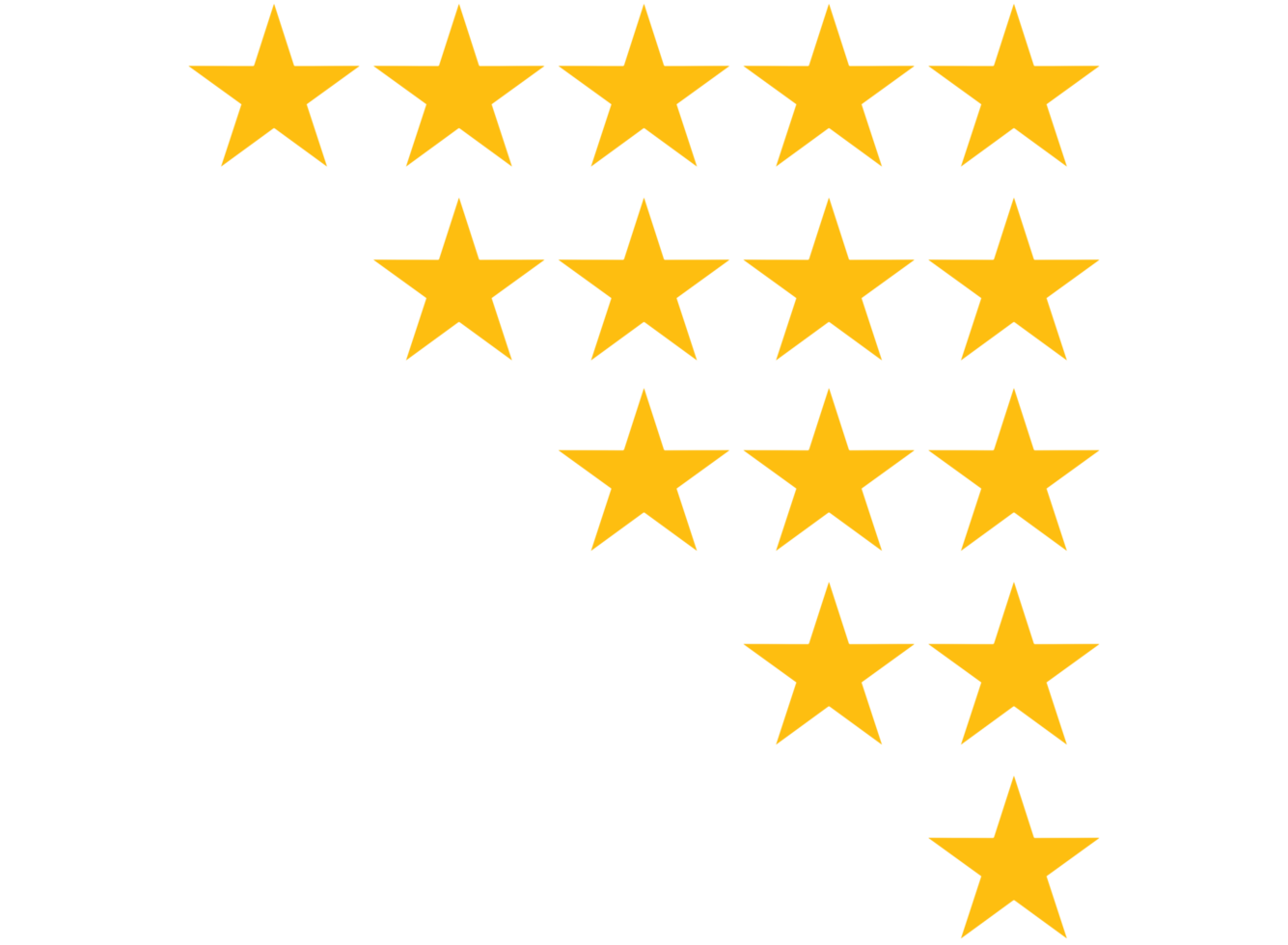 5 5 estrellas en en transparente antecedentes png