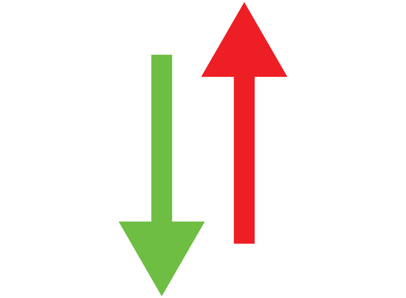 red and green arrows on transparent background png
