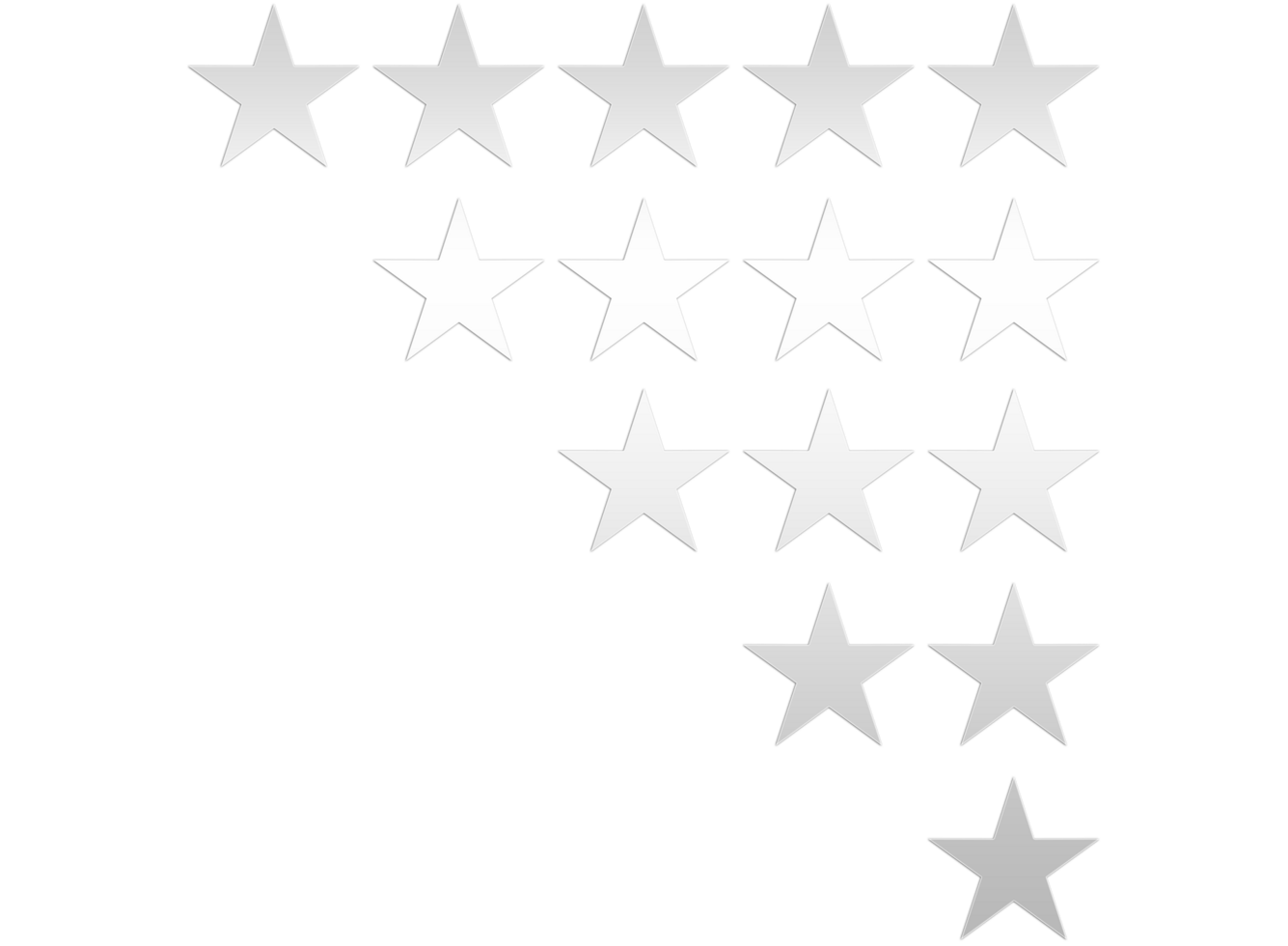 5 Stars on on transparent background png