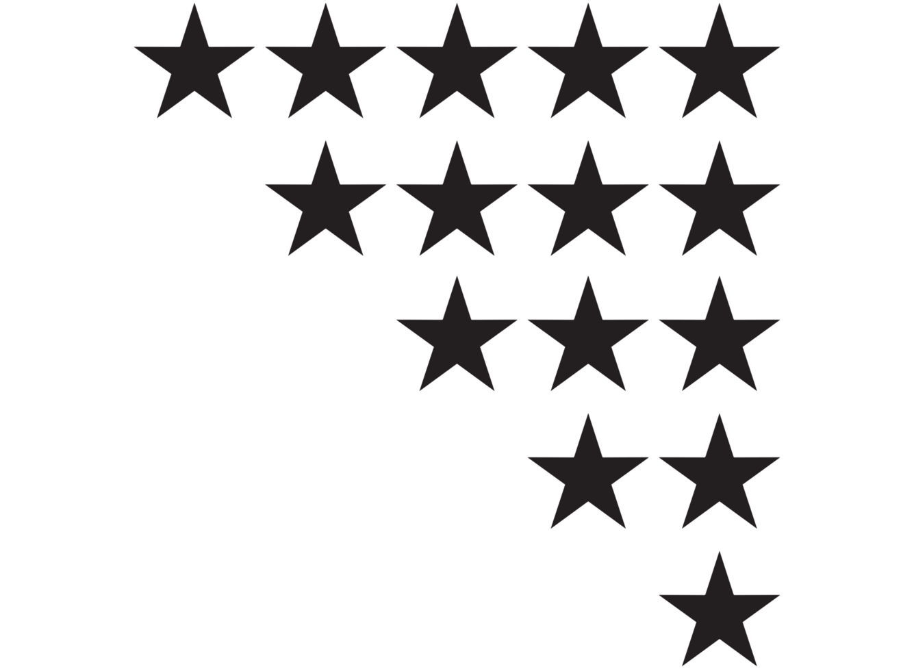 5 Stars on on transparent background png