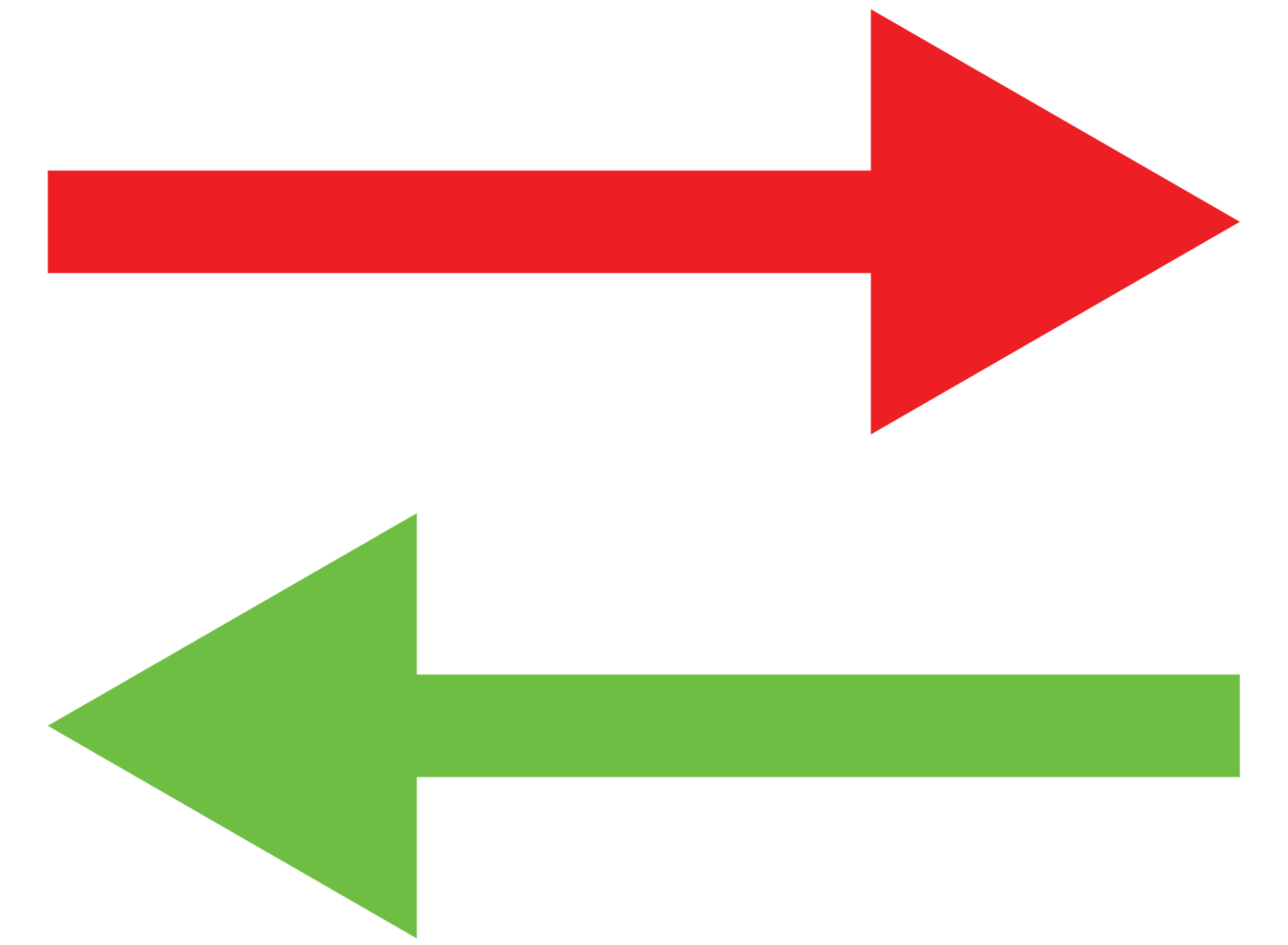 red and green arrows on transparent background png