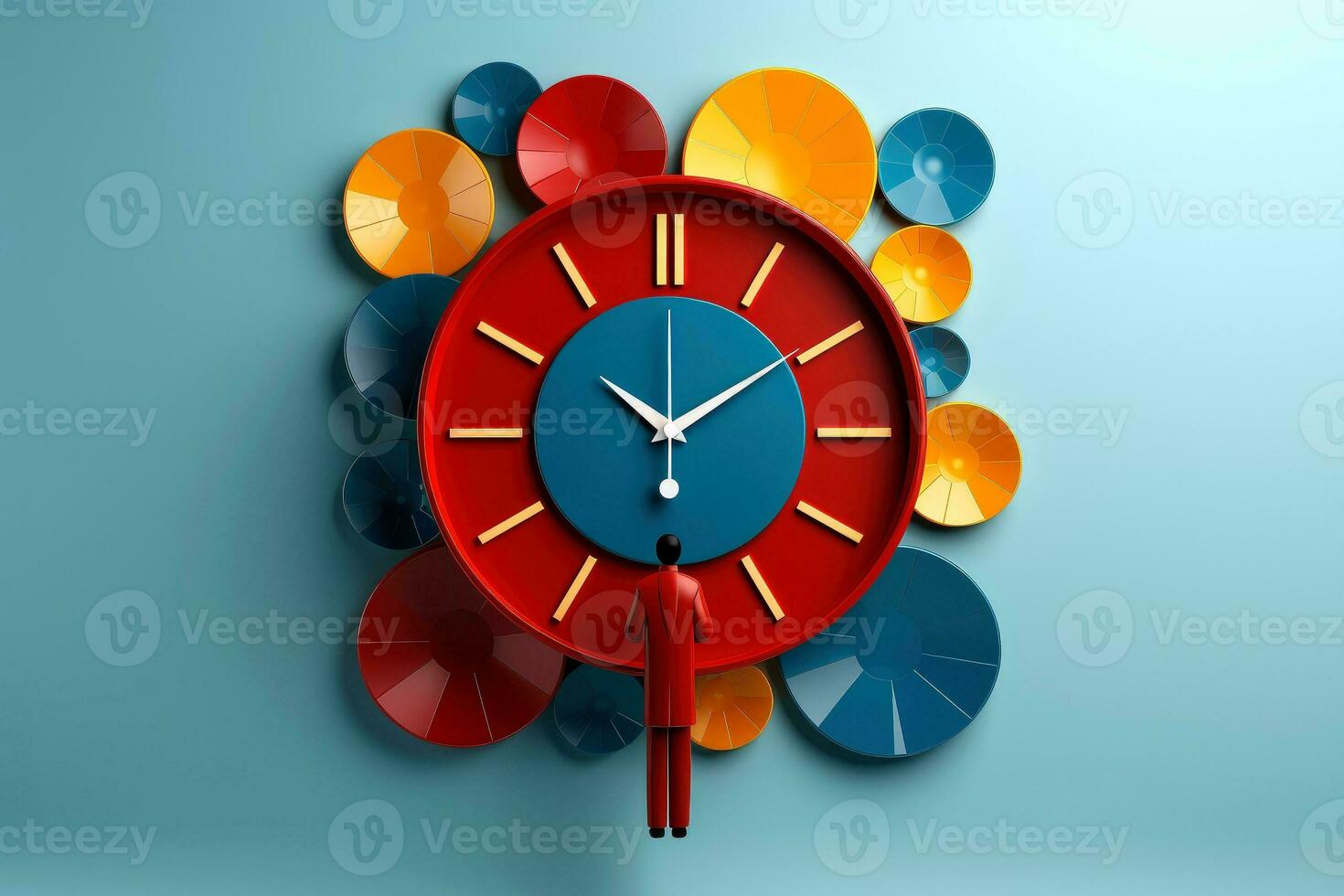 AI generated Mockup 3d clock,countdown, happy new year concept, Generative AI photo