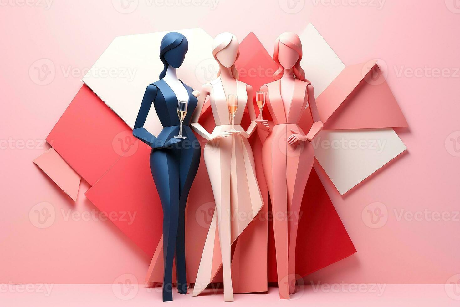 AI generated Abstract 3d human character, happy new year concept, Generative AI photo