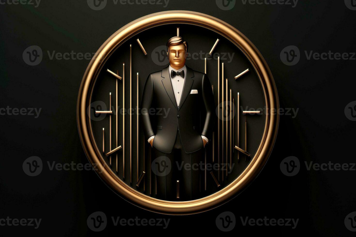 AI generated Mockup 3d clock,countdown, happy new year concept, Generative AI photo