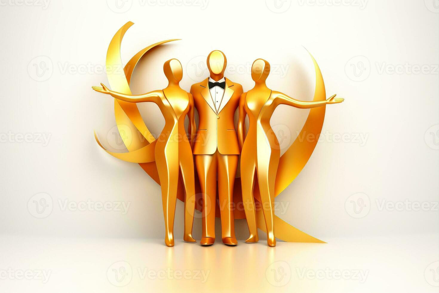 AI generated Abstract 3d human character, happy new year concept, Generative AI photo