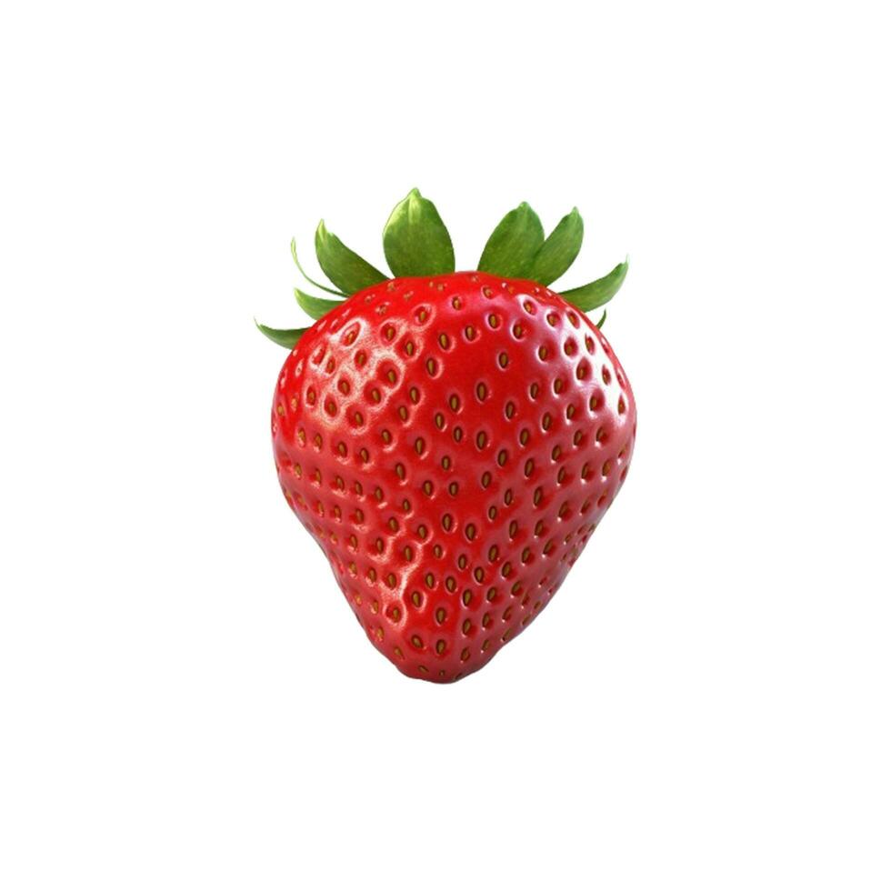 ai generado intrincadamente hecho a mano 3d modelo de fresas, prestados con precisión, aislado en blanco foto