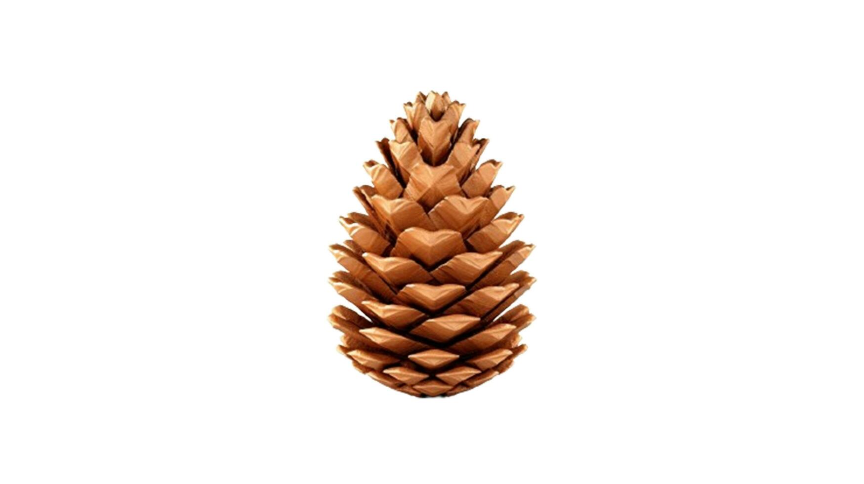 AI generated Intricate 3D Model of Pine Cone, Rendered with Precision, Isolated on White photo