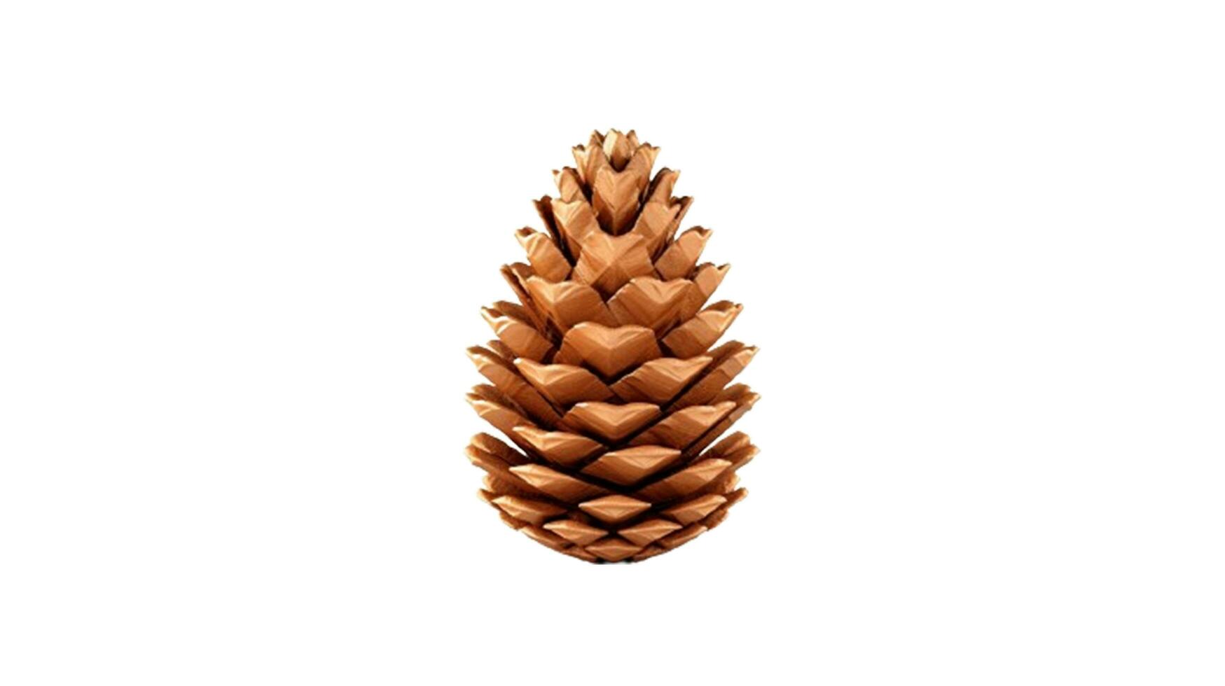 AI generated Intricate 3D Model of Pine Cone, Rendered with Precision, Isolated on White photo