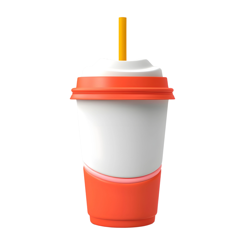 AI generated 3D Rendering of a Plastic Juice Glass on Transparent Background - Ai Generated png