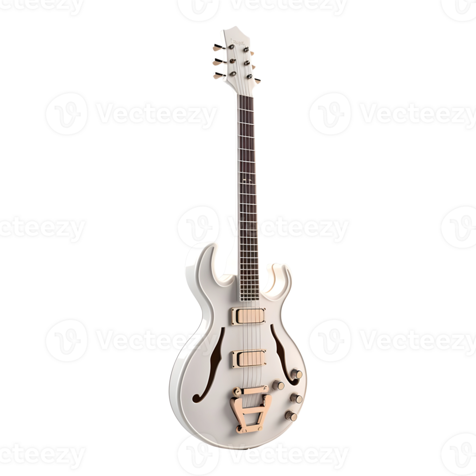 AI generated 3D Rendering of a Colorful Guitar on Transparent Background - Ai Generated png