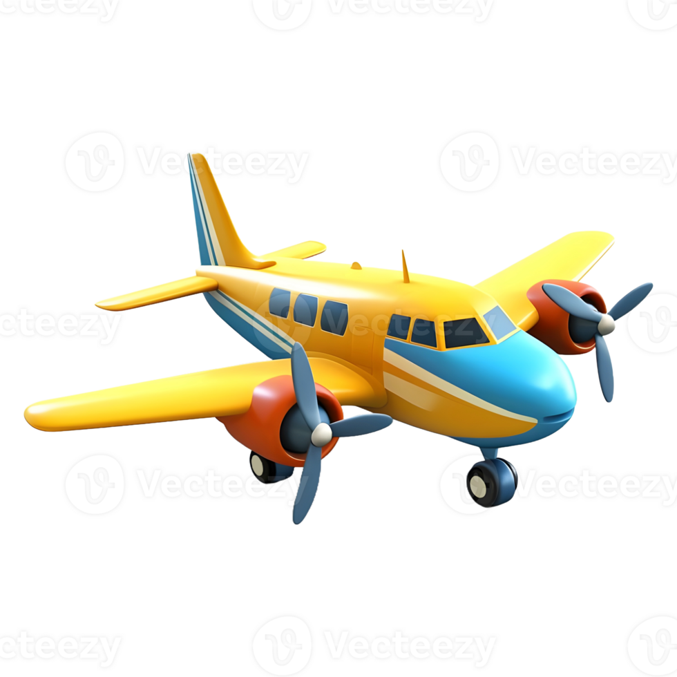 AI generated 3D Rendering of a Airplane on Transparent Background - Ai Generated png