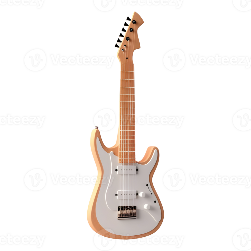 AI generated 3D Rendering of a Colorful Guitar on Transparent Background - Ai Generated png