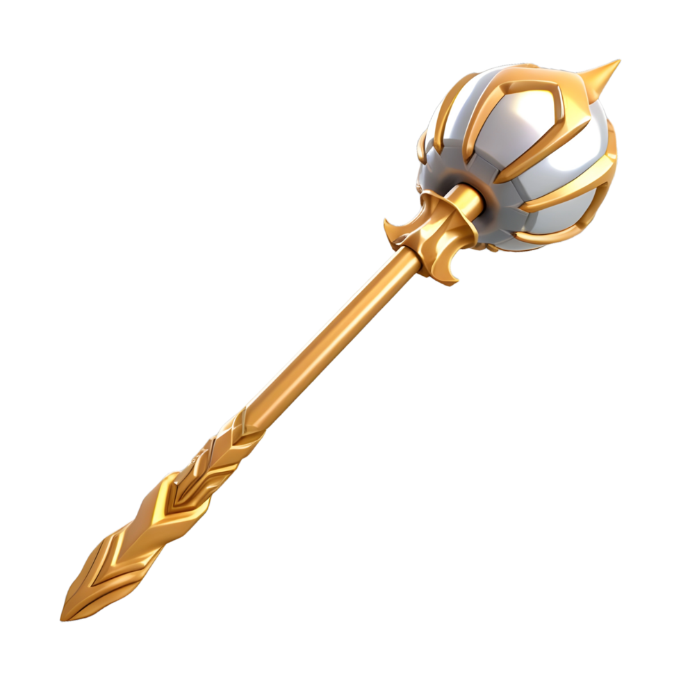 AI generated 3D Rendering of a Crystal Rod War on Transparent Background - Ai Generated png
