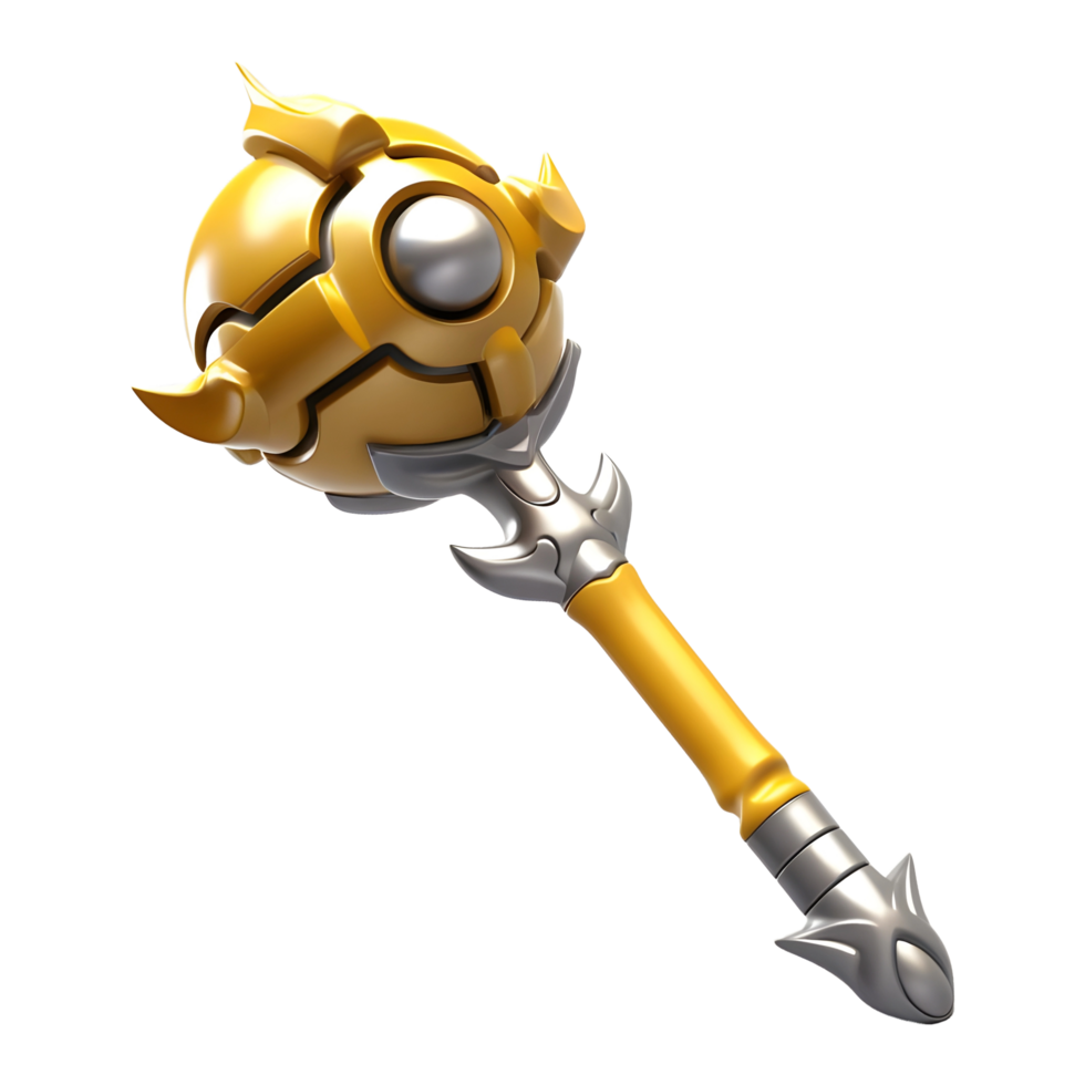 AI generated 3D Rendering of a Crystal Rod War on Transparent Background - Ai Generated png