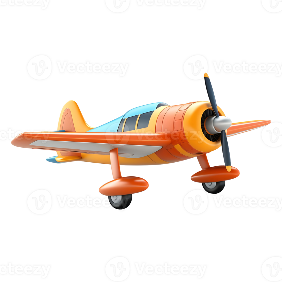AI generated 3D Rendering of a Airplane on Transparent Background - Ai Generated png