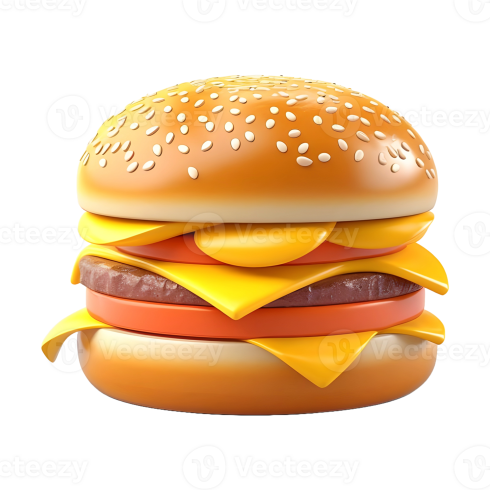 AI generated 3D Rendering of a Hot and Spicy Zinger Burger on Transparent Background - Ai Generated png