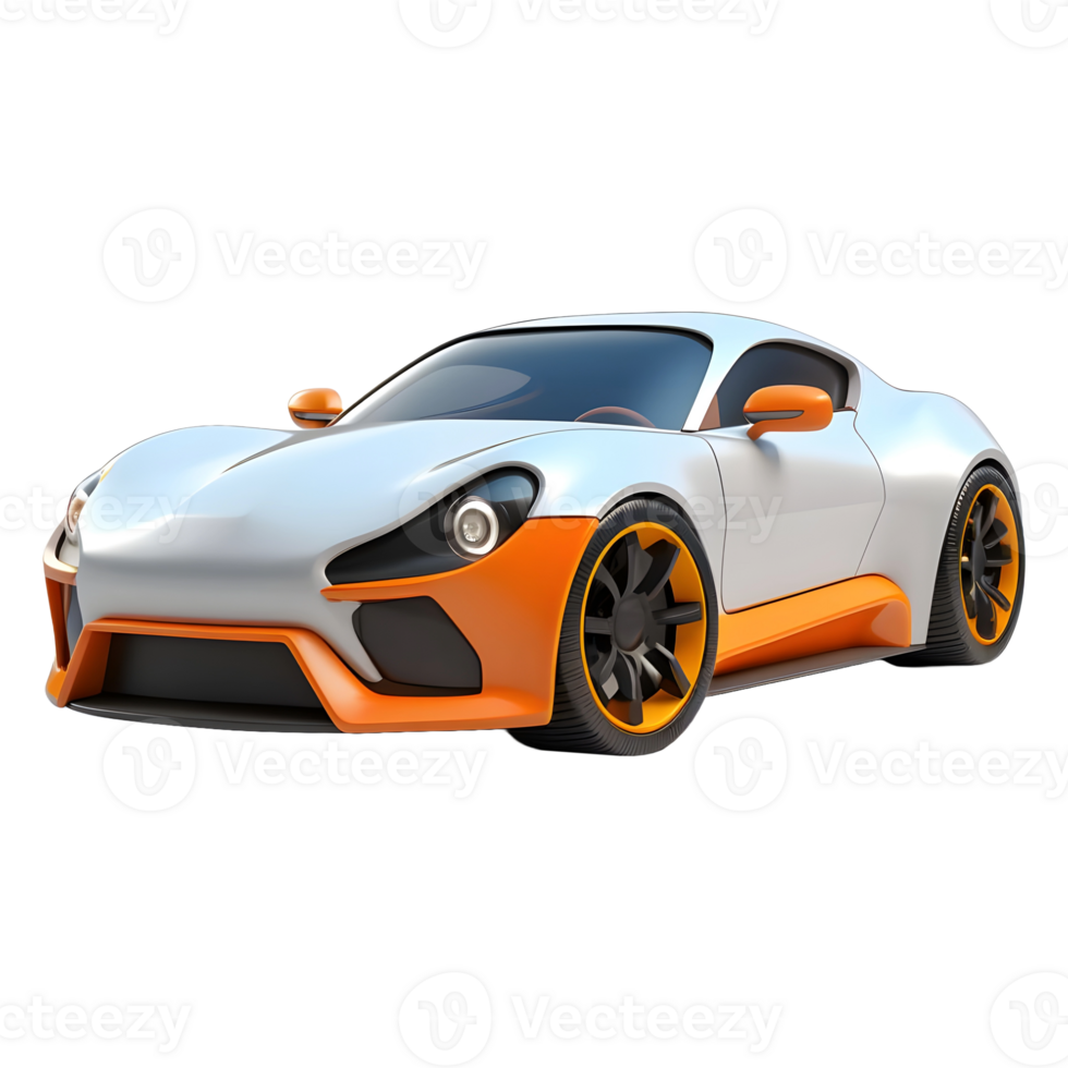 AI generated 3D Rendering of a Beautiful Car on Transparent Background - Ai Generated png