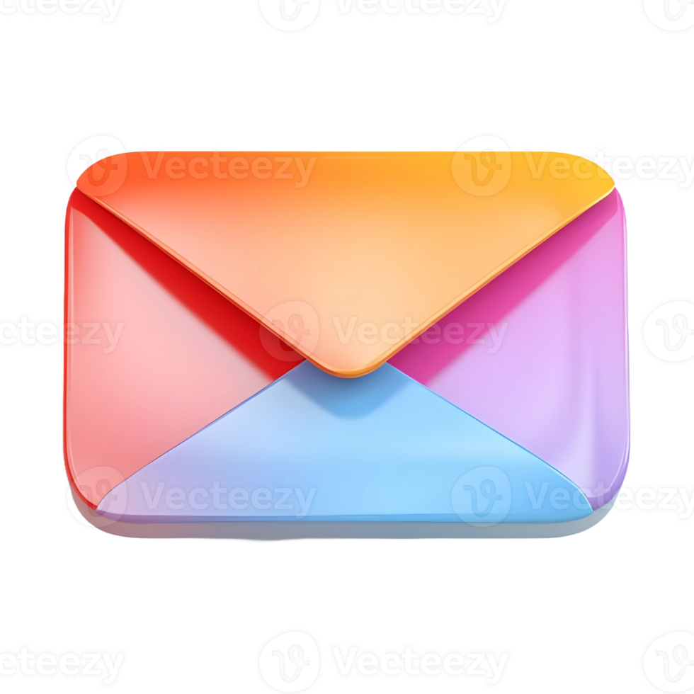 AI generated 3D Rendering of a Email Icon on Transparent Background - Ai Generated png