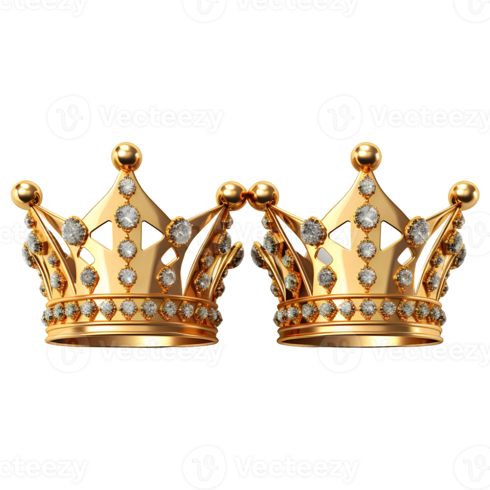 AI generated 3D Rendering of a King Crown on Transparent Background - Ai Generated png