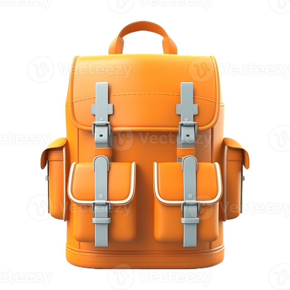 AI generated 3D Rendering of a School Bag on Transparent Background - Ai Generated png