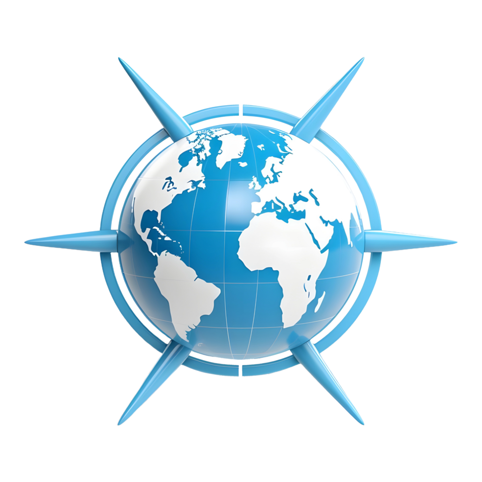 AI generated 3D Rendering of a World Map on Earth Globe on Transparent Background - Ai Generated png