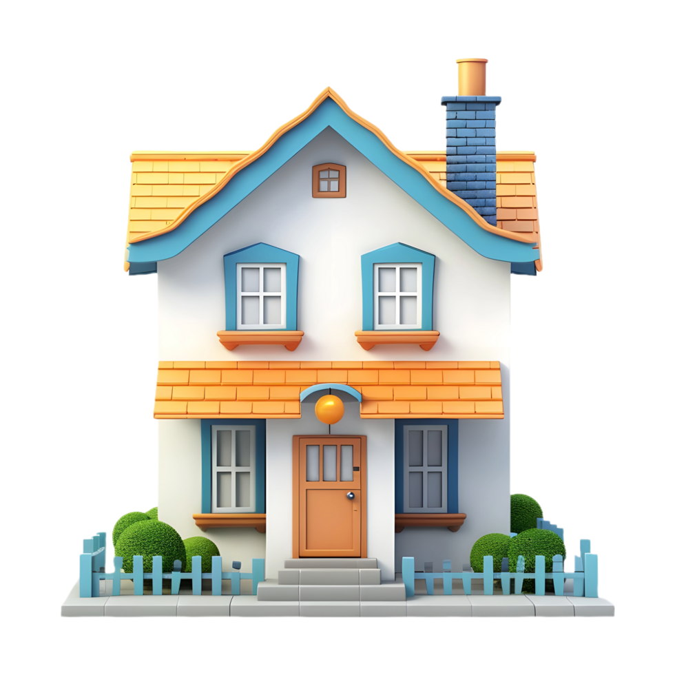 AI generated 3D Rendering of a Real Estate House on Transparent Background - Ai Generated png