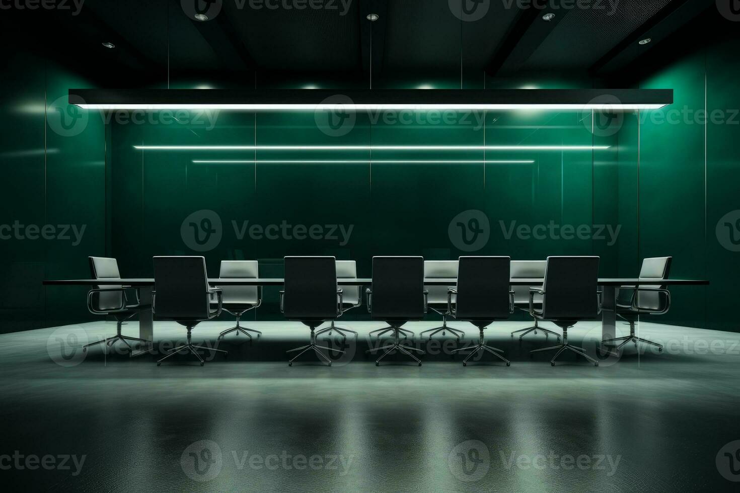 AI generated Photo of an empty conference room with a sleek design. Generative AI