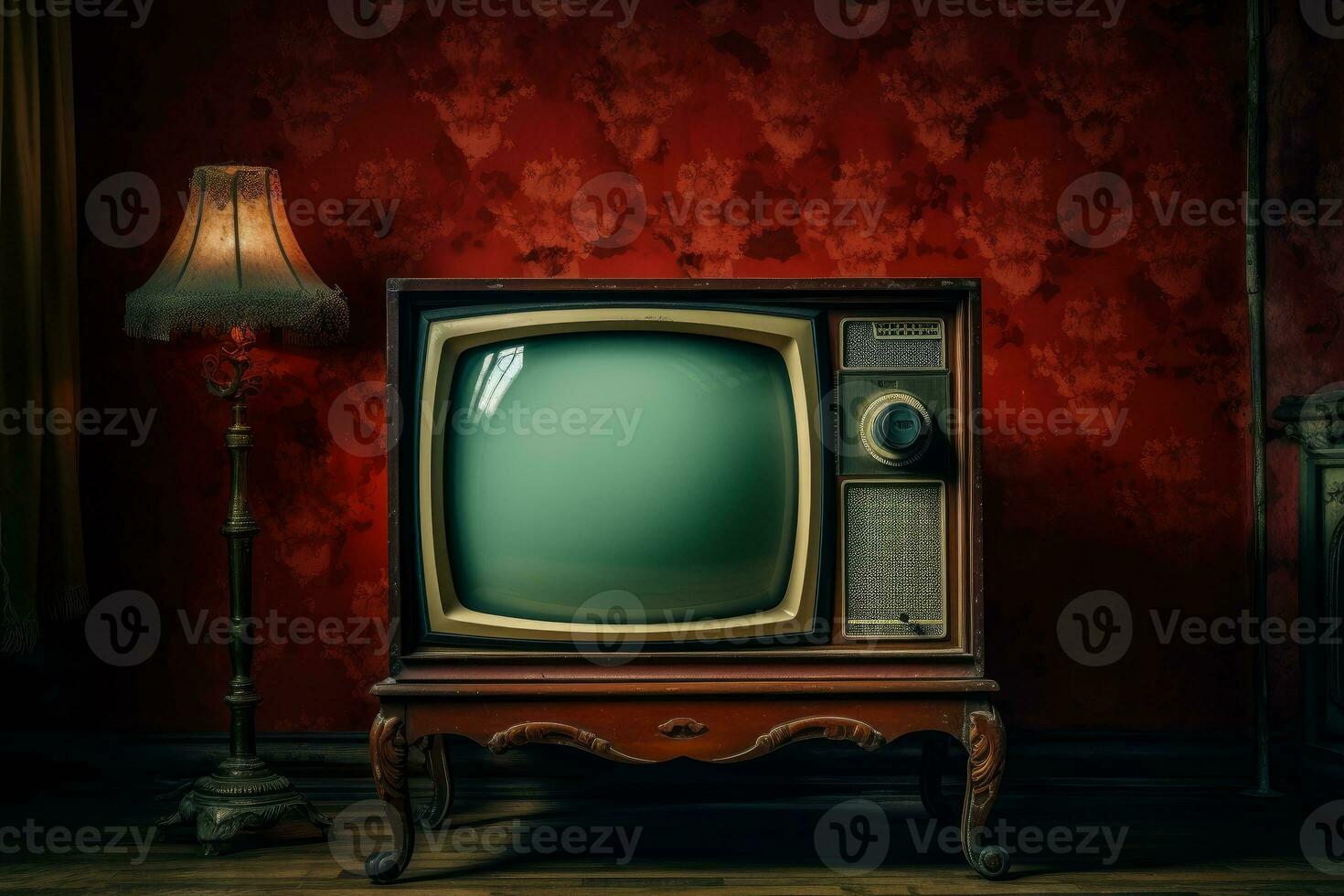 AI generated Photo of a vintage television set. Generative AI