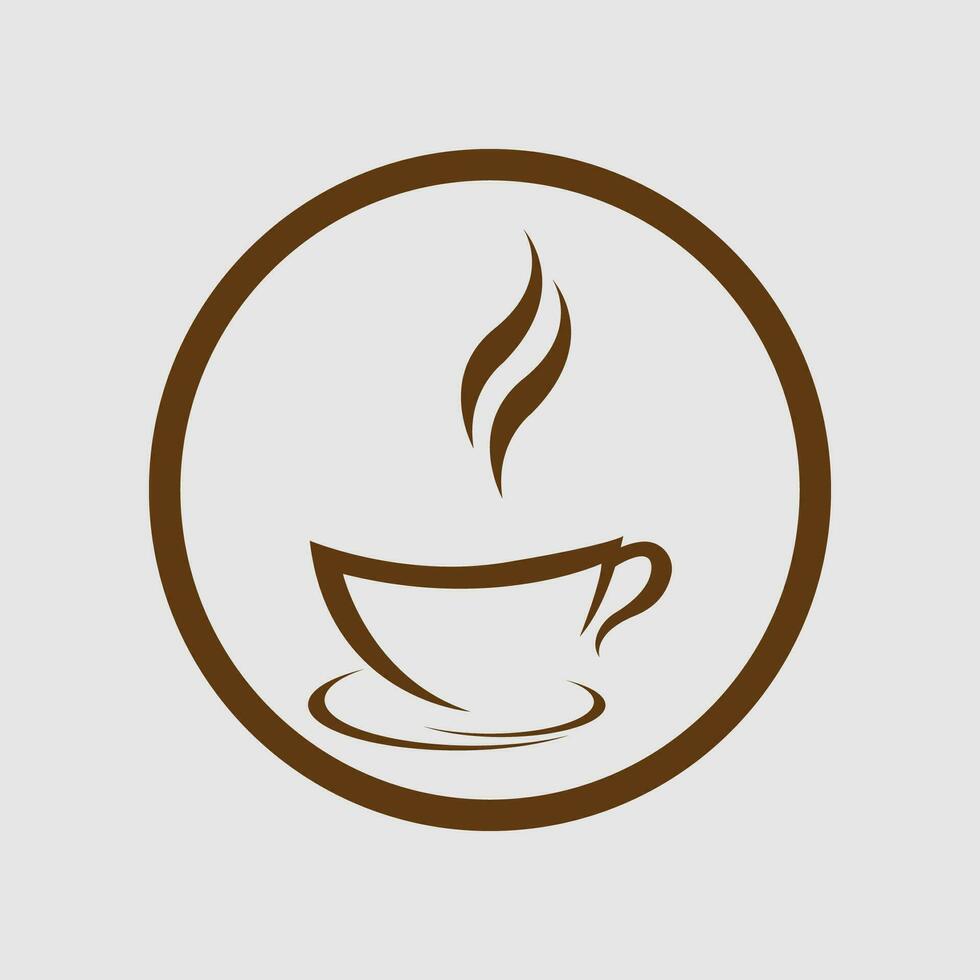 café taza logo vector icono ilustración diseño