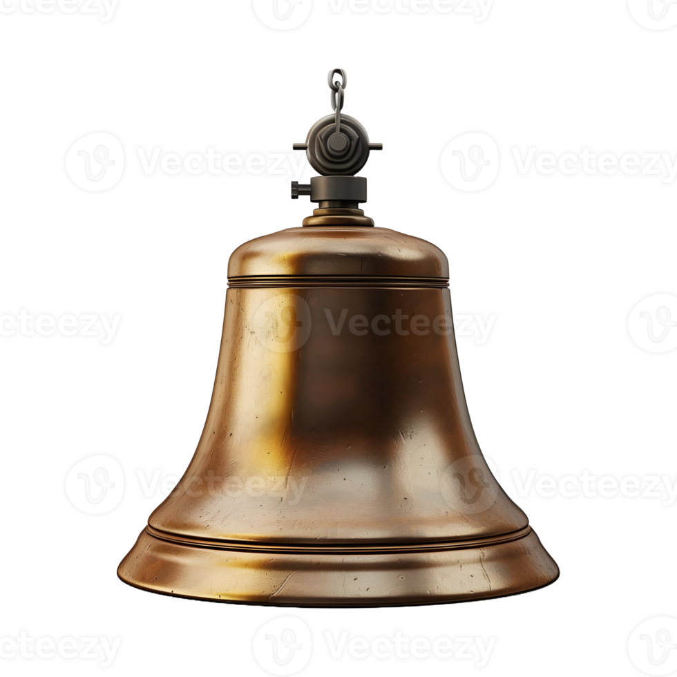 AI generated 3D Rendering of a Brown Steel Church Bell on Transparent Background - Ai Generated png