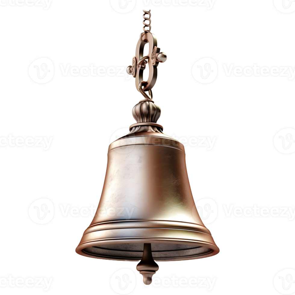 AI generated 3D Rendering of a Brown Steel Church Bell on Transparent Background - Ai Generated png