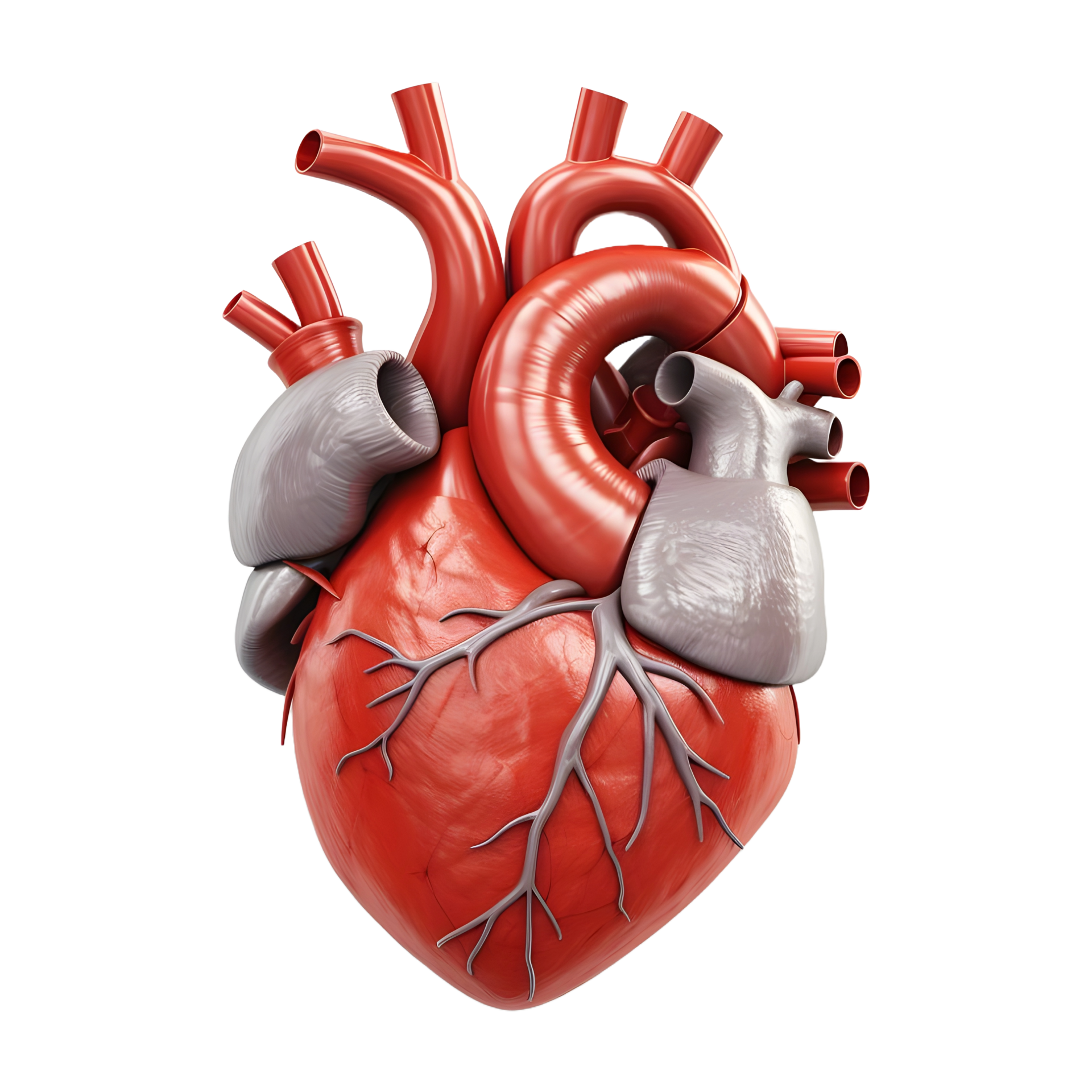 AI generated 3D Rendering of a Human Heart on Transparent Background ...