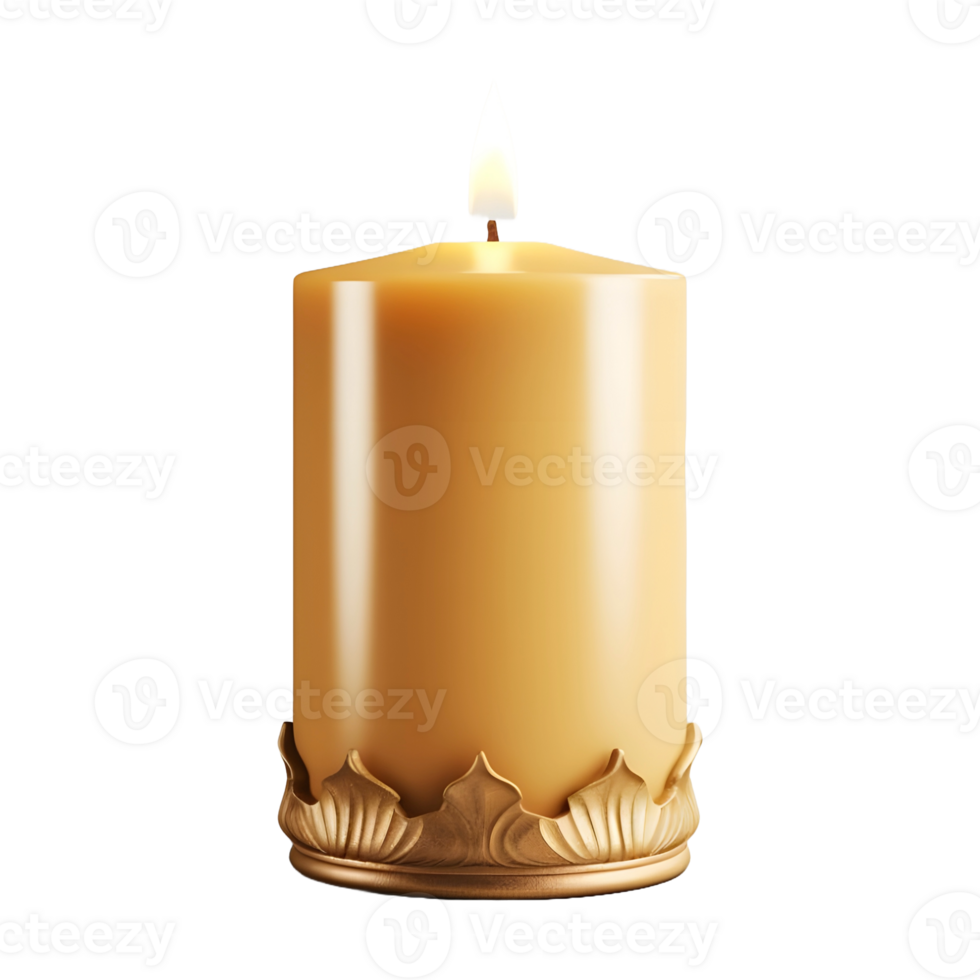 AI generated 3D Rendering of a Beautiful Colorful Candle on Transparent Background - Ai Generated png