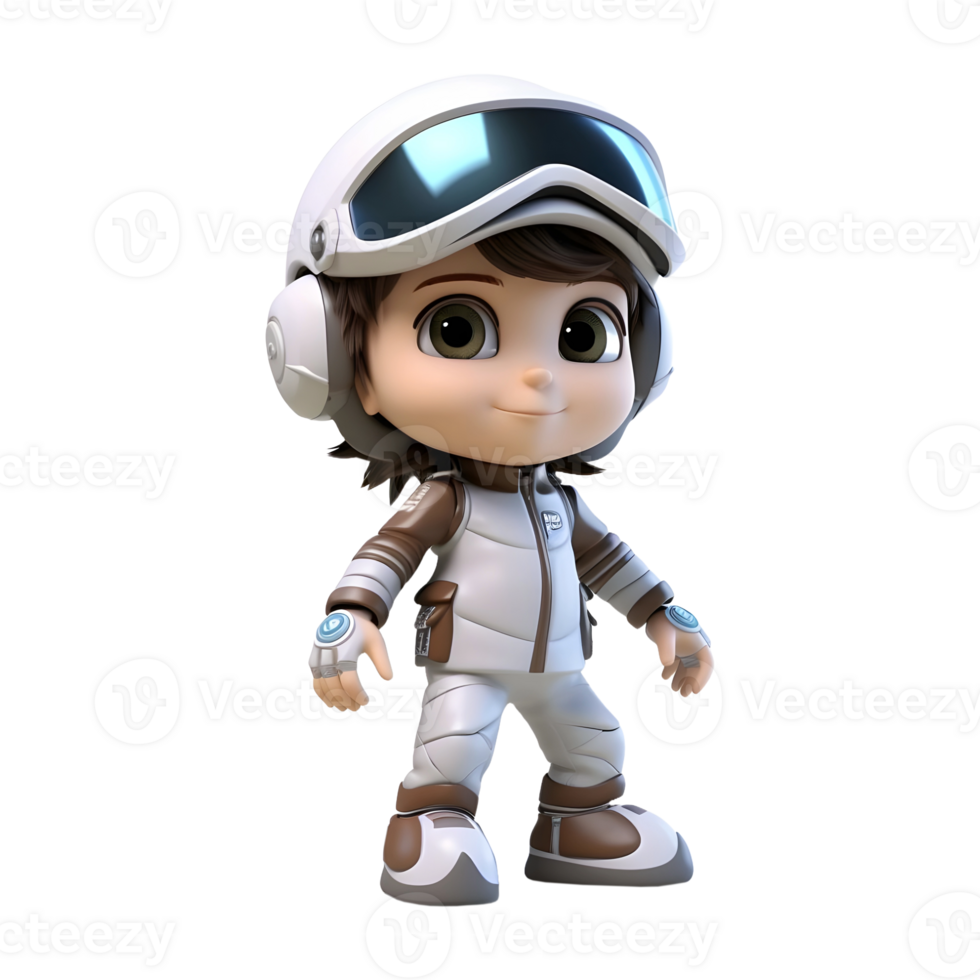 AI generated 3D Rendering of a Male Character Cartoon on Transparent Background - Ai Generated png