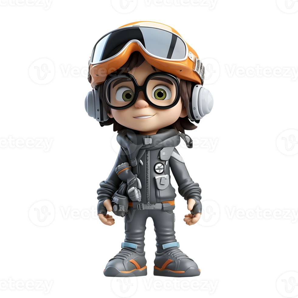 AI generated 3D Rendering of a Male Character Cartoon on Transparent Background - Ai Generated png