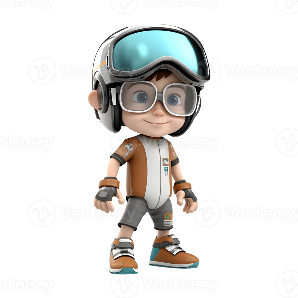 AI generated 3D Rendering of a Male Character Cartoon on Transparent Background - Ai Generated png