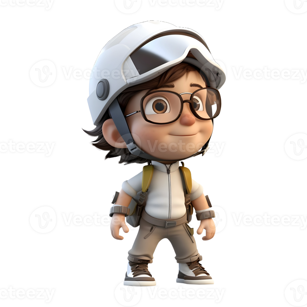 AI generated 3D Rendering of a Male Character Cartoon on Transparent Background - Ai Generated png