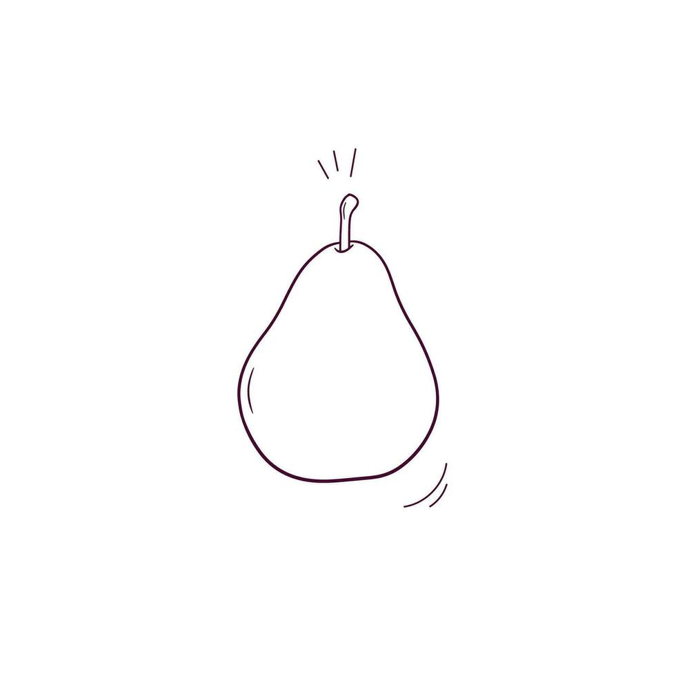 Hand Drawn illustration of pear icon. Doodle Vector Sketch Illustration