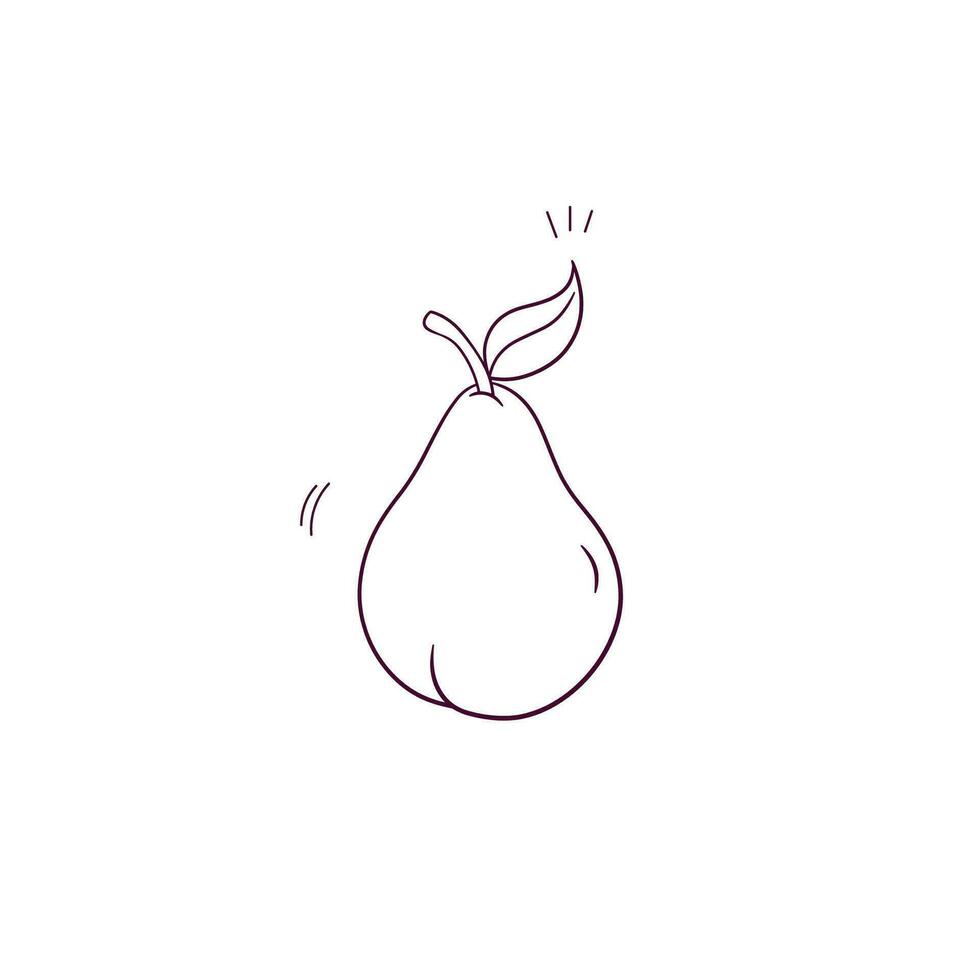 Hand Drawn illustration of pear icon. Doodle Vector Sketch Illustration