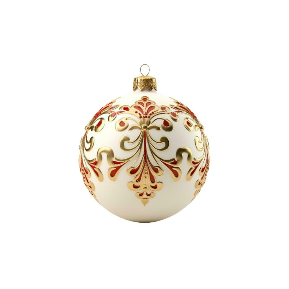 AI generated Intricately Crafted 3D Model of a Silver Christmas Ball, Rendered with Precision, Isolated on White photo