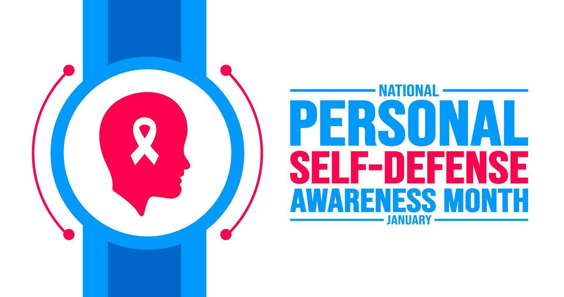 January is National Personal Self-Defense Awareness Month background template. Holiday concept. background, banner, placard, card, and poster design template with text inscription and standard color. vector