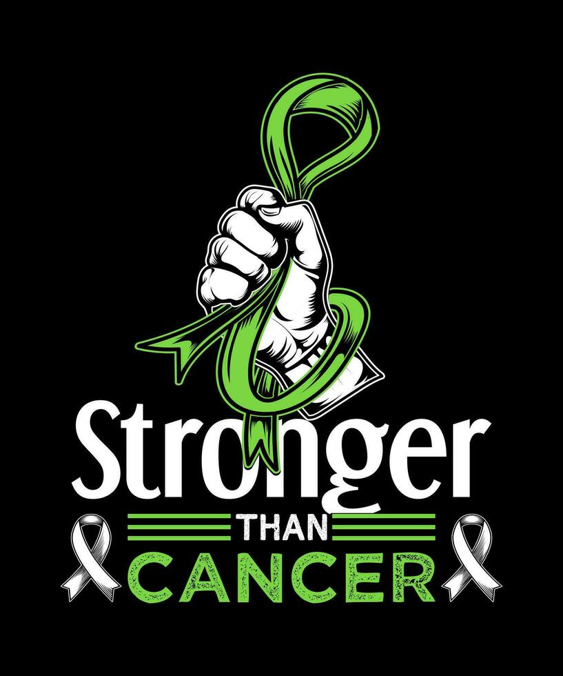 stronger than cancer awareness t-shirt design. vector