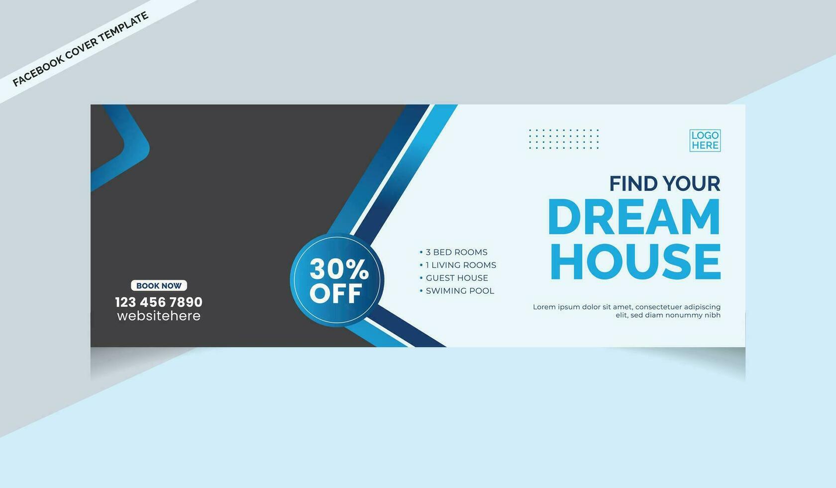 Vector real estate home buy and sale social media cover web banner